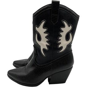 Soda Women Cowgirl Western Stitched Boots Pointy Toe Black Size 7.5